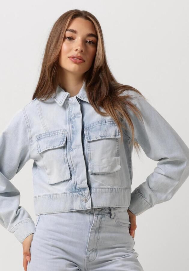 Second Female Bleached boxy denim jasje Fira blauw - Foto 4