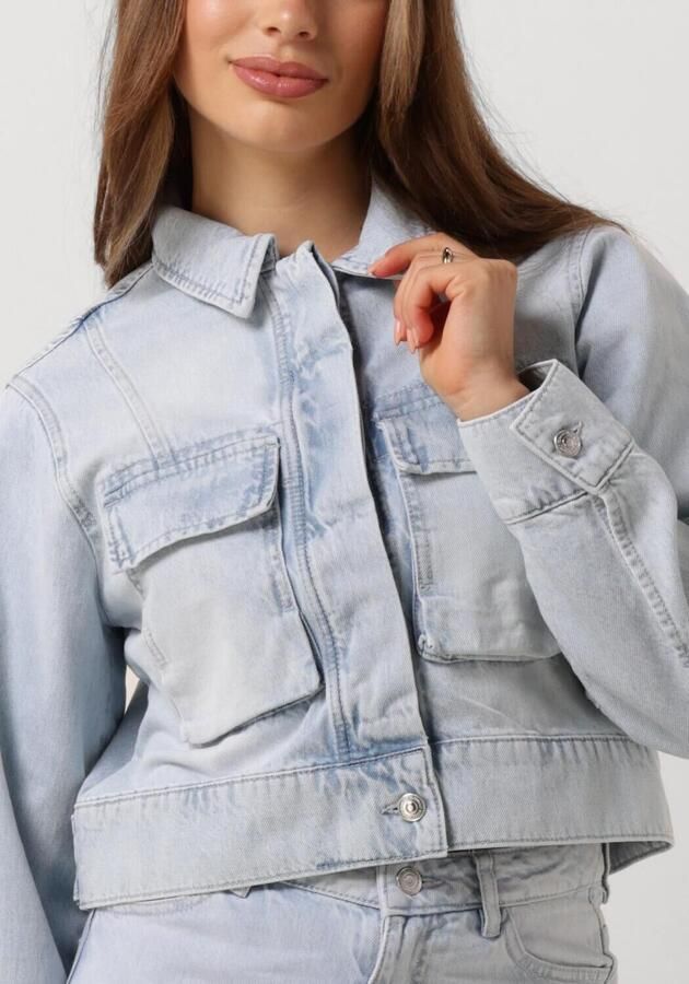 Second Female Bleached boxy denim jasje Fira blauw - Foto 3