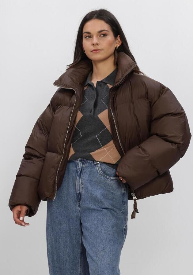 SECOND FEMALE Dames Jassen Riya Puffer Jacket Bruin