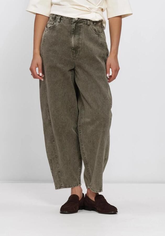 SECOND FEMALE Dames Jeans Jaye Denim Barrel Jeans Olijf