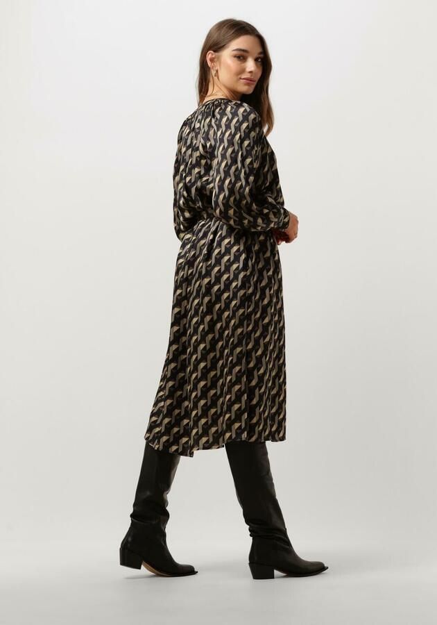 Second Female Zwarte Midi Hopi Jurk Vrouwen Second Dames Multicolor Dames