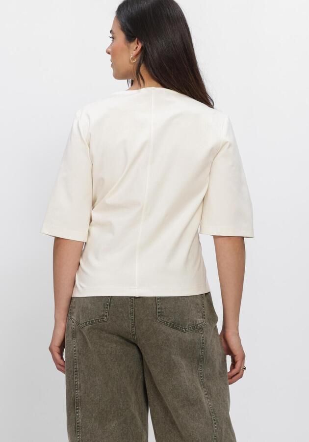 SECOND FEMALE Dames Tops & T-shirts Arkai Drape Tee Ecru - Foto 4