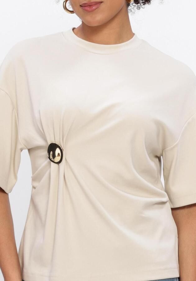 SECOND FEMALE Dames Tops & T-shirts Enora Brooch Tee Beige - Foto 3