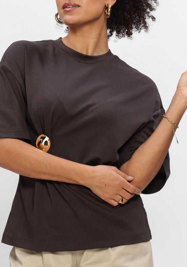 SECOND FEMALE Dames Tops & T-shirts Enora Brooch Tee Bruin - Foto 4