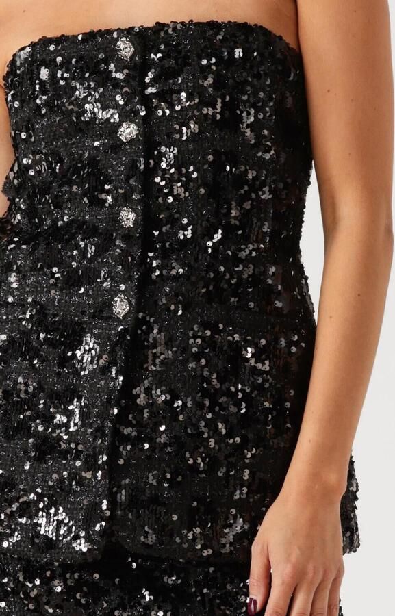 Second Female Strapless top met pailletten Flakes zwart - Foto 2