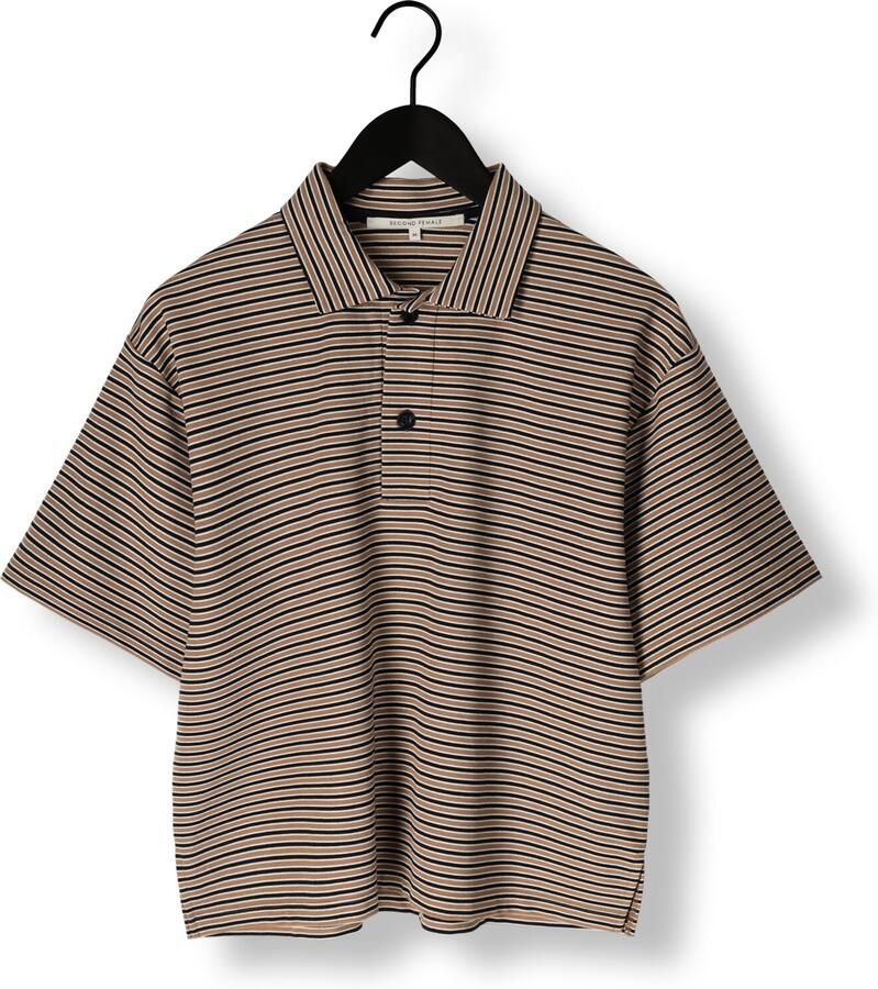 SECOND FEMALE Dames Tops & T-shirts Norman Ss Polo Bruin