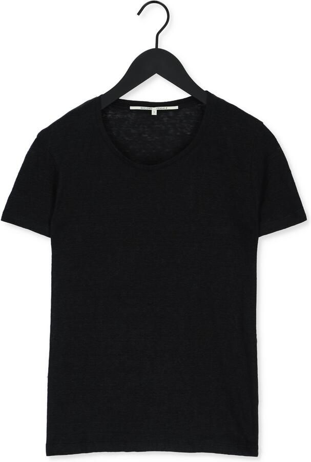 SECOND FEMALE Dames Tops & T-shirts Peony O Neck Tee Zwart - Foto 3