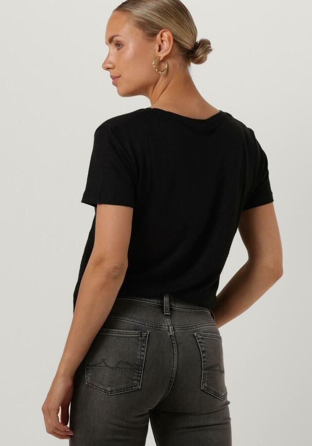 SECOND FEMALE Dames Tops & T-shirts Peony O Neck Tee Zwart