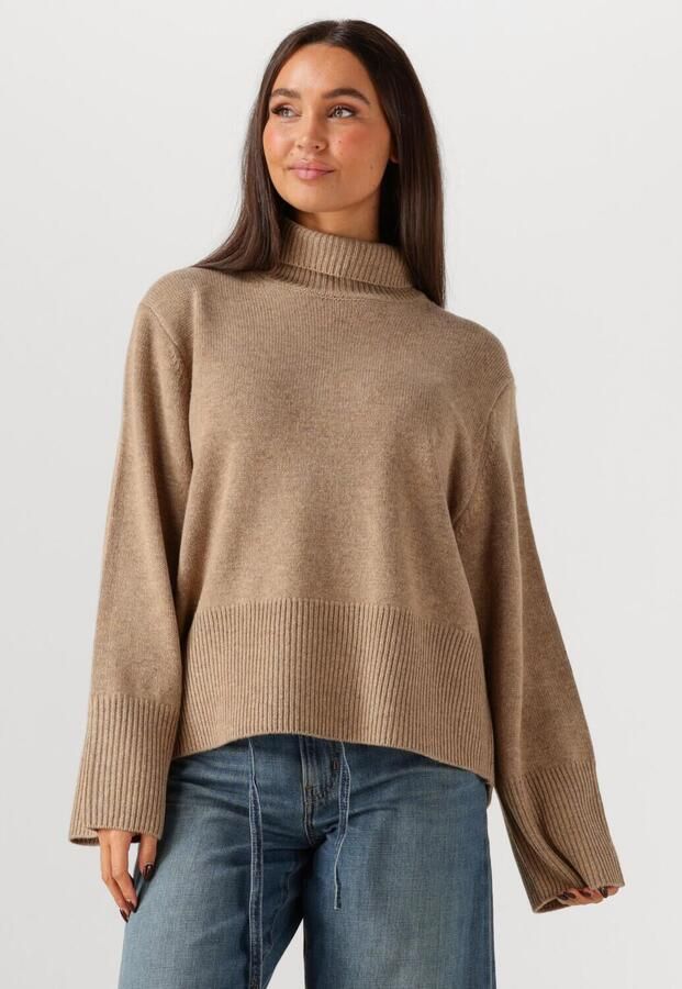 SECOND FEMALE Dames Truien & Vesten Alpha Knit T-neck Beige - Foto 4