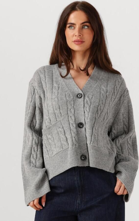 SECOND FEMALE Dames Truien & Vesten Alphine Knit Cardigan Lichtgrijs - Foto 4