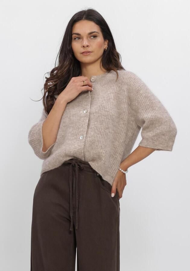SECOND FEMALE Dames Truien & Vesten Andrea Knit Rib Cardigan Beige