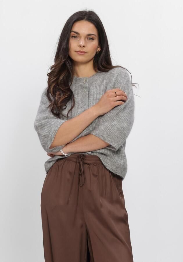 SECOND FEMALE Dames Truien & Vesten Andrea Knit Rib Cardigan Grijs