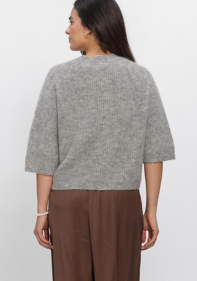 SECOND FEMALE Dames Truien & Vesten Andrea Knit Rib Cardigan Grijs - Foto 3