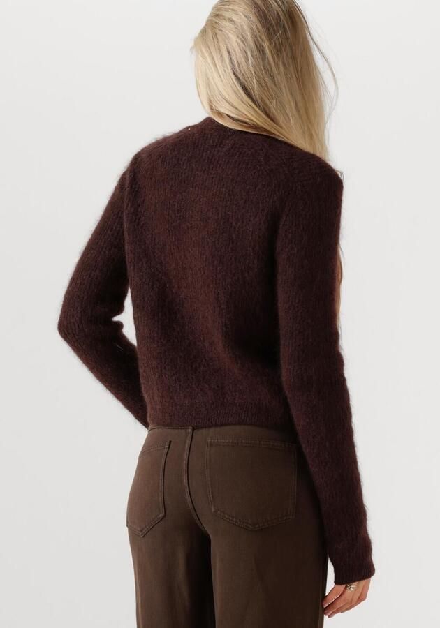 SECOND FEMALE Dames Truien & Vesten Andrea Knit Rib Ls Cardigan Bruin