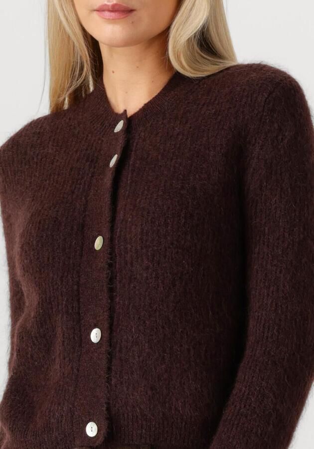 SECOND FEMALE Dames Truien & Vesten Andrea Knit Rib Ls Cardigan Bruin - Foto 2