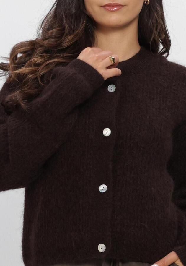 SECOND FEMALE Dames Truien & Vesten Andrea Knit Rib Ls Cardigan Bruin - Foto 4
