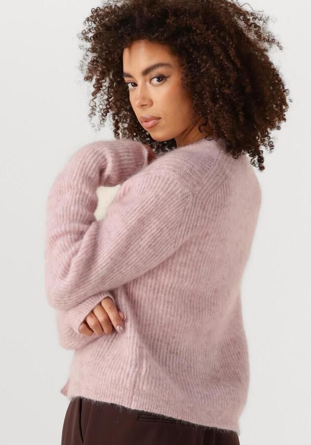 SECOND FEMALE Dames Truien & Vesten Andrea Knit Rib Ls Cardigan Roze - Foto 2