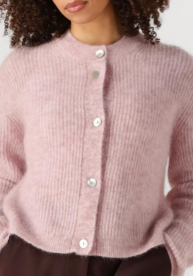 SECOND FEMALE Dames Truien & Vesten Andrea Knit Rib Ls Cardigan Roze - Foto 3