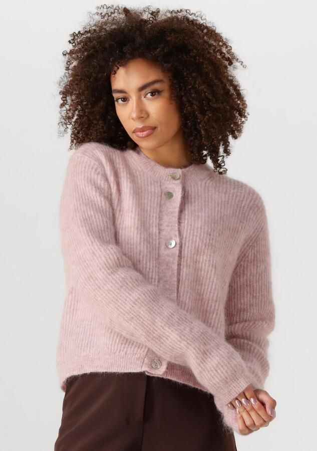 SECOND FEMALE Dames Truien & Vesten Andrea Knit Rib Ls Cardigan Roze
