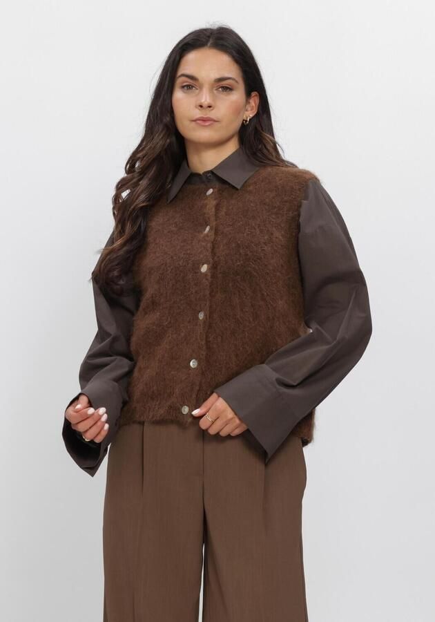 SECOND FEMALE Dames Truien & Vesten Brook Knit Button Vest Bruin