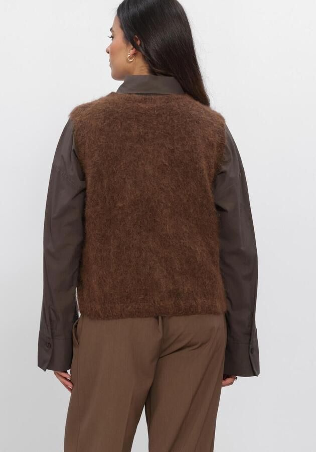 SECOND FEMALE Dames Truien & Vesten Brook Knit Button Vest Bruin - Foto 2