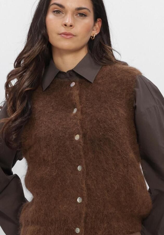 SECOND FEMALE Dames Truien & Vesten Brook Knit Button Vest Bruin - Foto 3
