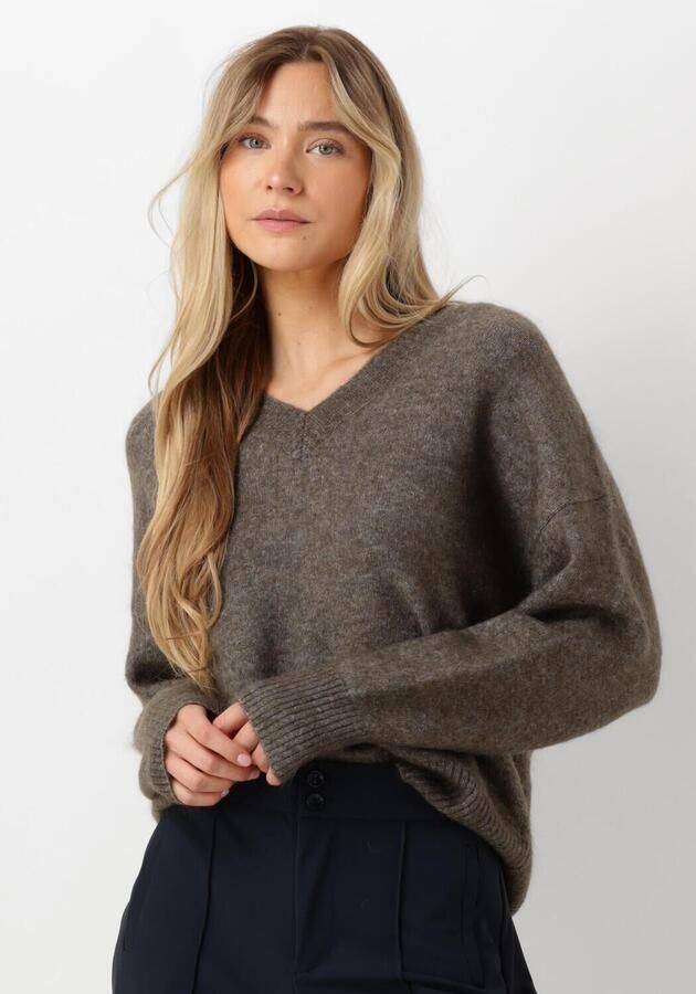 Second Female Brook Knit Loose V-neck Trui Second Dames Brown Dames - Foto 4