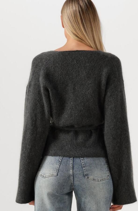 SECOND FEMALE Dames Truien & Vesten Brook Knit Wrap Cardigan Donkergrijs - Foto 3