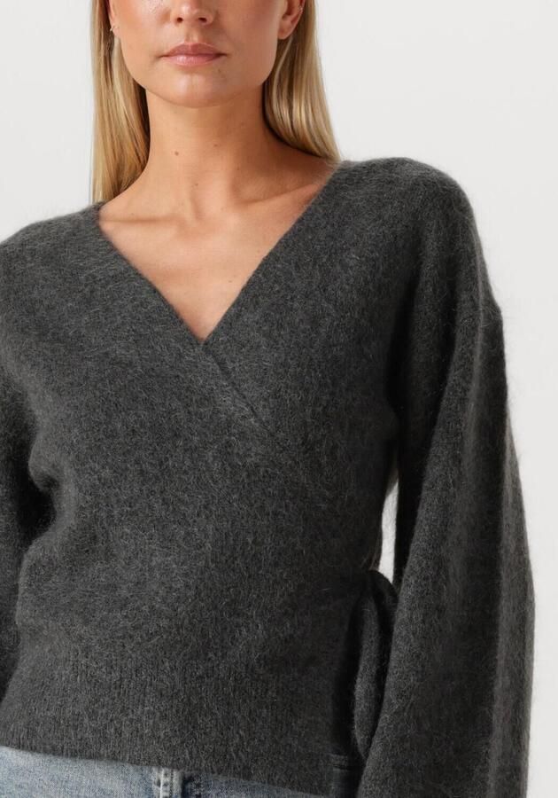 SECOND FEMALE Dames Truien & Vesten Brook Knit Wrap Cardigan Donkergrijs - Foto 2