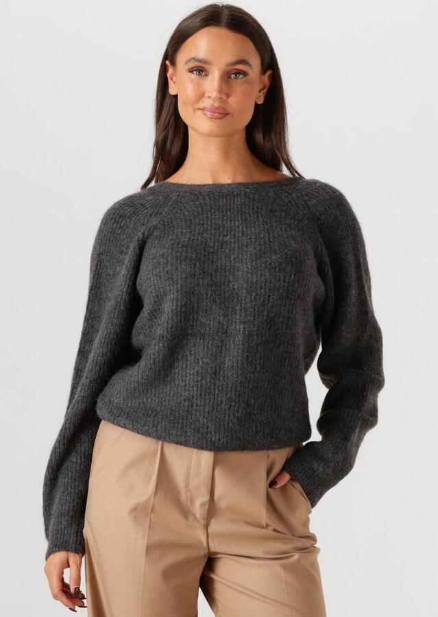 SECOND FEMALE Dames Truien & Vesten Flare Knit Donkergrijs - Foto 4