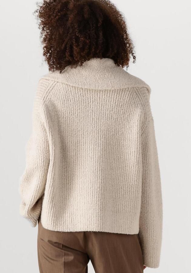 SECOND FEMALE Dames Truien & Vesten Gerda Knit Zip Collar Beige