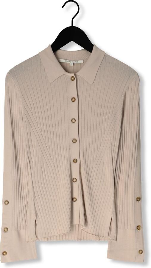 Second Female Elegant Knit Collar Vest Second Dames Beige Dames - Foto 3