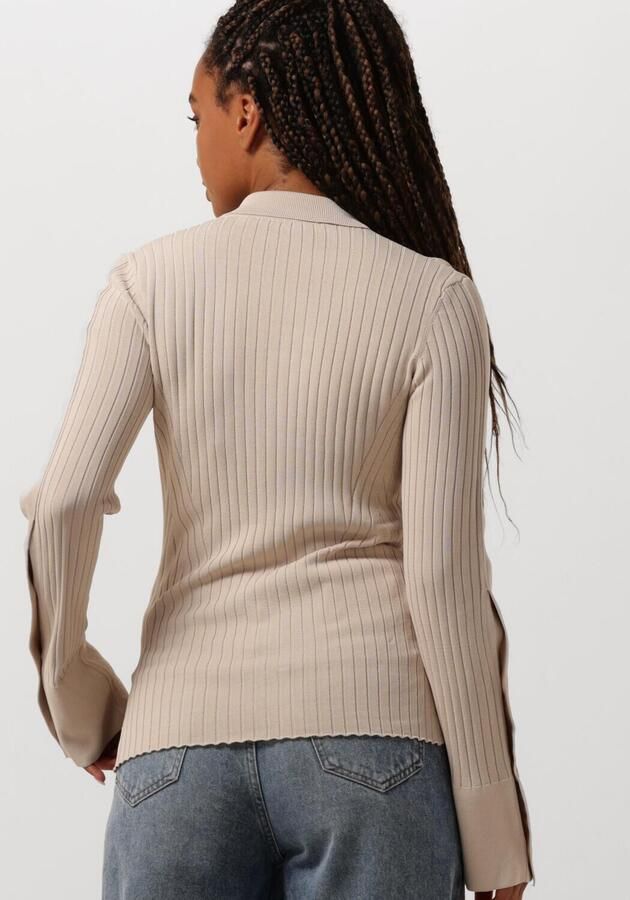 Second Female Elegant Knit Collar Vest Second Dames Beige Dames