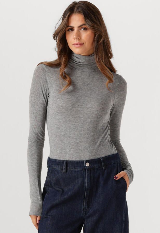 SECOND FEMALE Dames Truien & Vesten Matima T-neck Tee Grijs - Foto 4