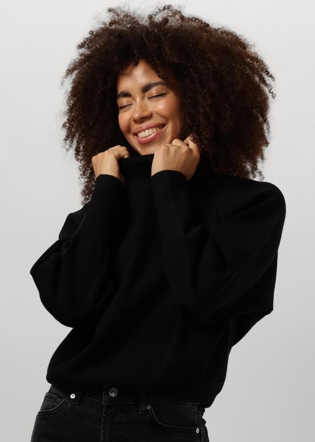 SECOND FEMALE Dames Truien & Vesten Octavia Knit T-neck Zwart - Foto 4