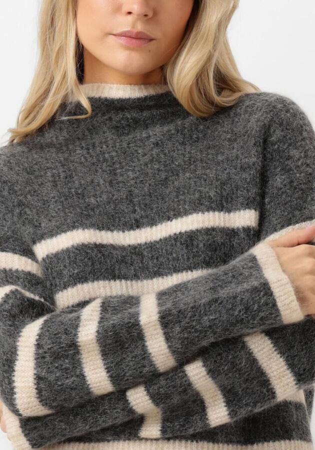 Second Female Gestreepte Gebreide Trui Grijs Second Dames Gray Dames - Foto 3