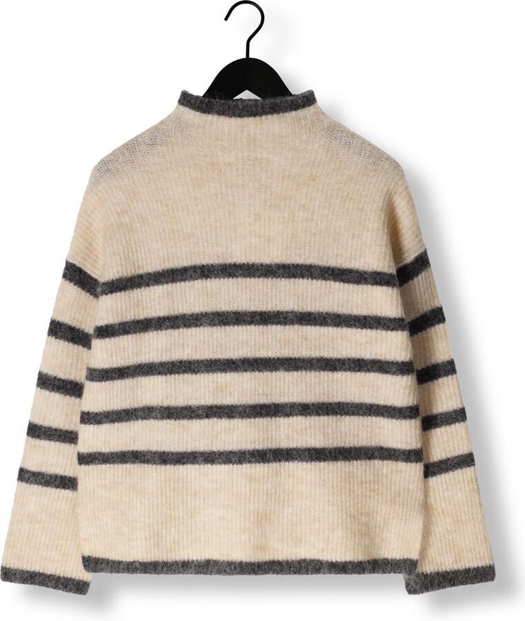 Second Female Gestreepte Gebreide Trui Beige Second Dames Beige Dames