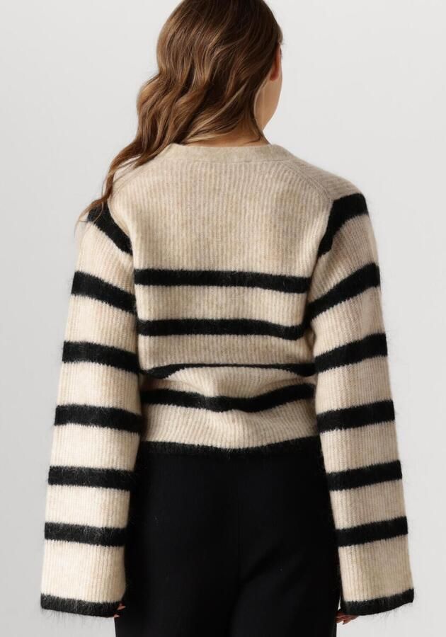 Second Female Gestreepte Gebreide Vest Wijde Mouwen Second Dames Beige Dames - Foto 2