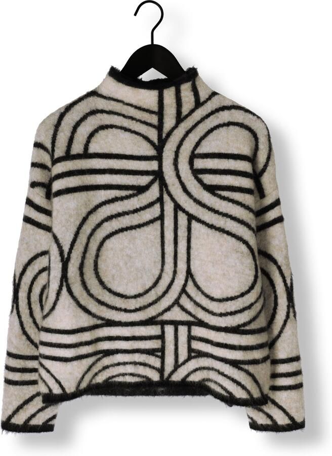 SECOND FEMALE Dames Truien & Vesten Signa Knit T-neck Gebroken Wit