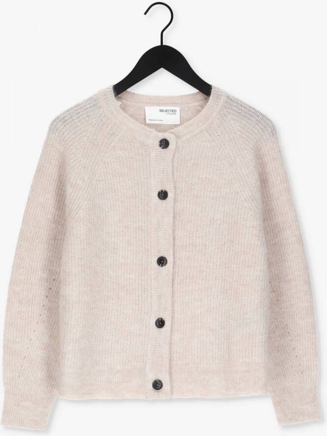 SELECTED FEMME Dames Truien & Vesten Slflulu Ls Knit Short Cardigan Beige