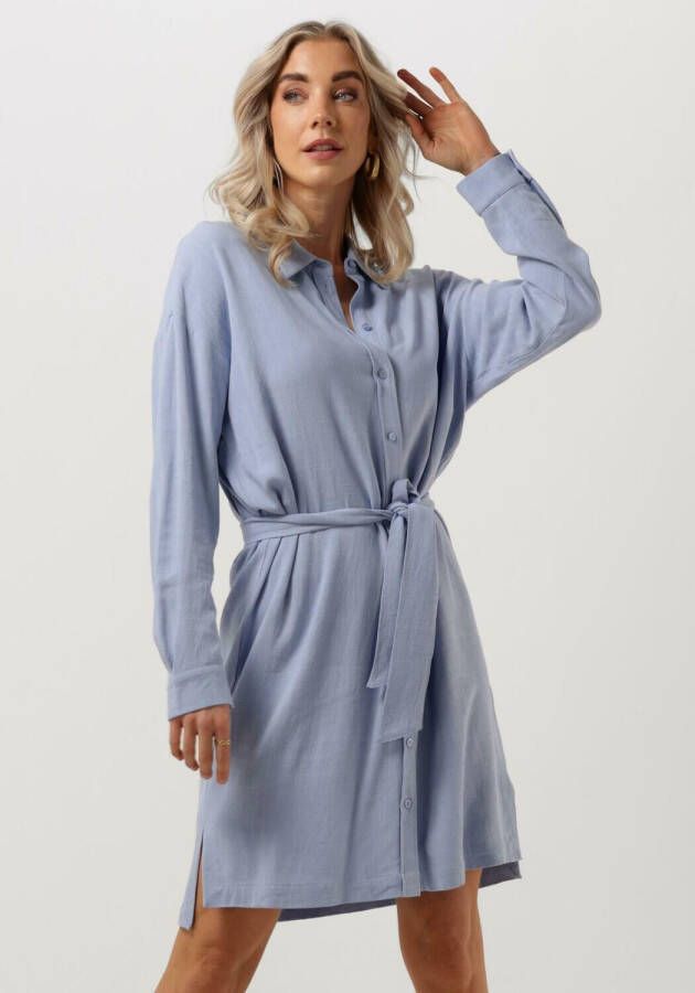 Selected Femme Blauwe Mini Jurk Slfviva Tonia Long Linen Shirt