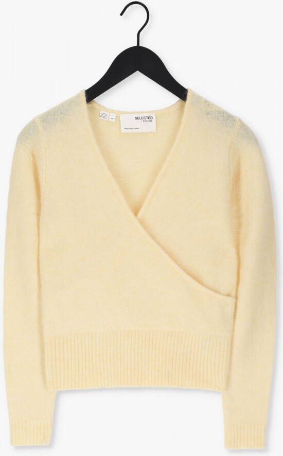 Selected Femme Gele Trui Sia Ls Wrap Knit V Neck