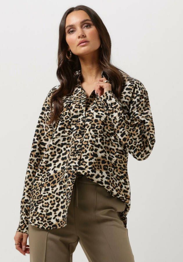 Selected Femme Leopard Blouse Slfsalli Ls Oversize Shirt
