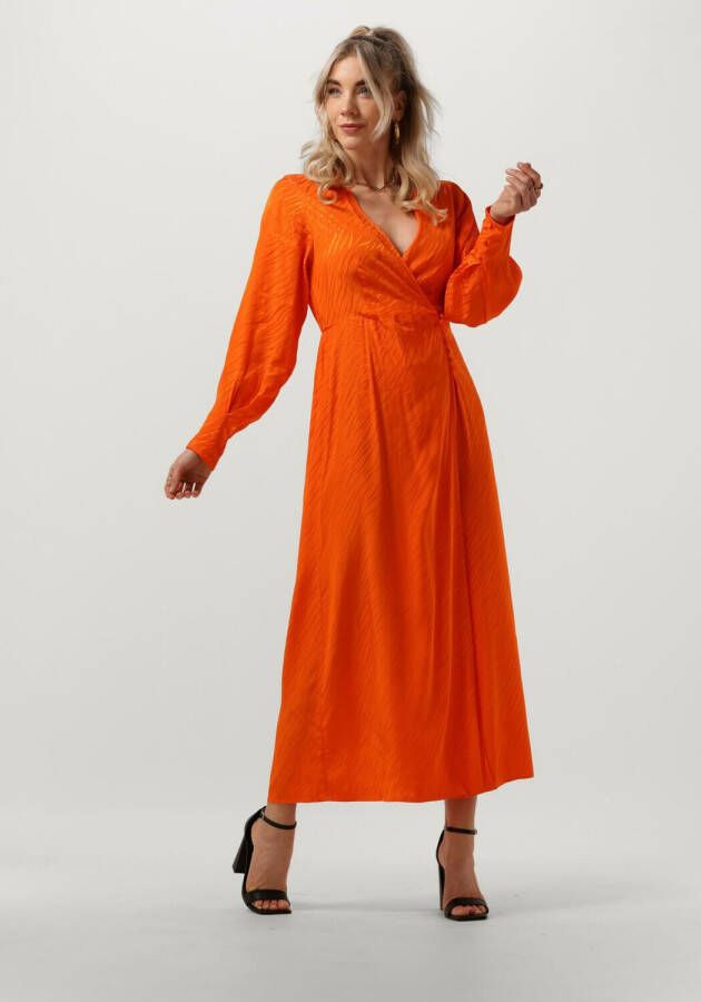 SELECTED FEMME Dames Jurken Slfabienne Satin Ankle Wrap Dress Oranje