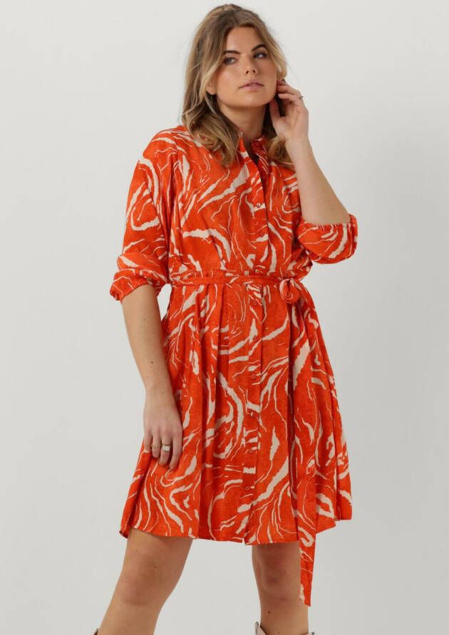 Selected Femme Oranje Mini Jurk Slfsirine 3 4 Short Shirt Dress