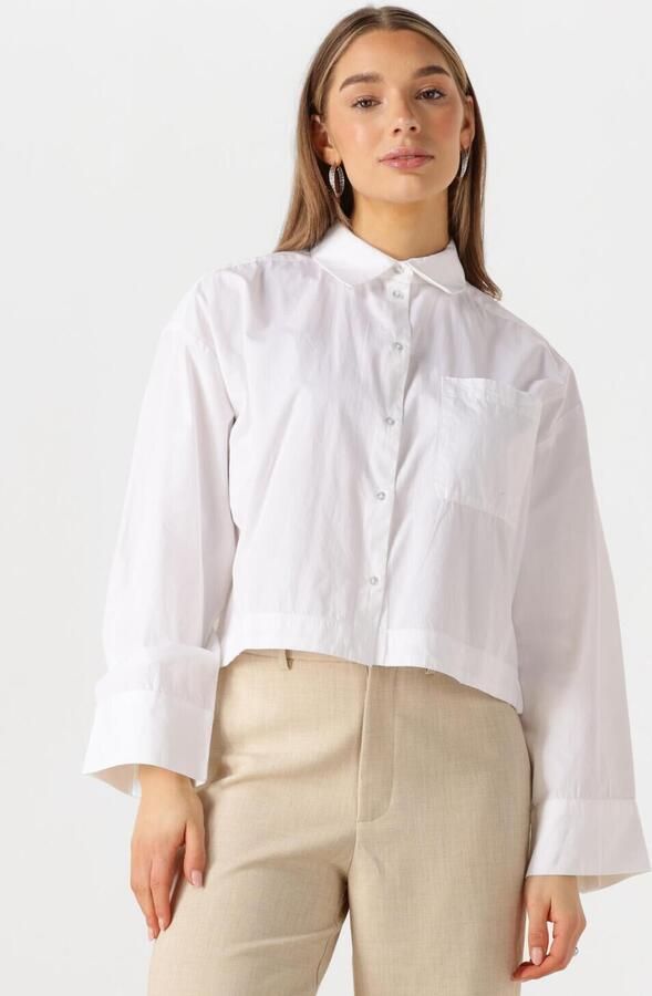 SELECTED FEMME Dames Blouses Slfastha Ls Cropped Boxy Shirt Wit - Foto 4