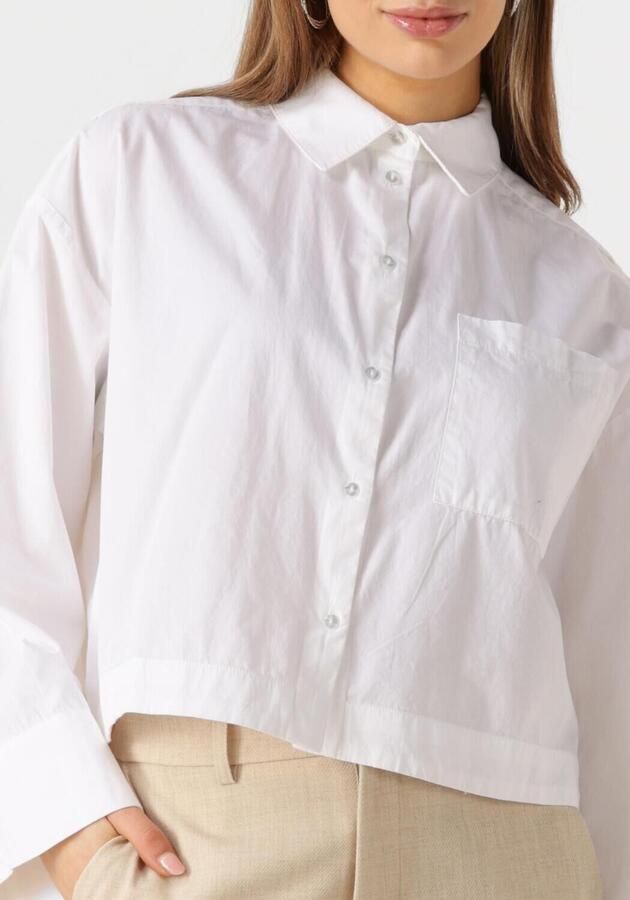 SELECTED FEMME Dames Blouses Slfastha Ls Cropped Boxy Shirt Wit - Foto 3