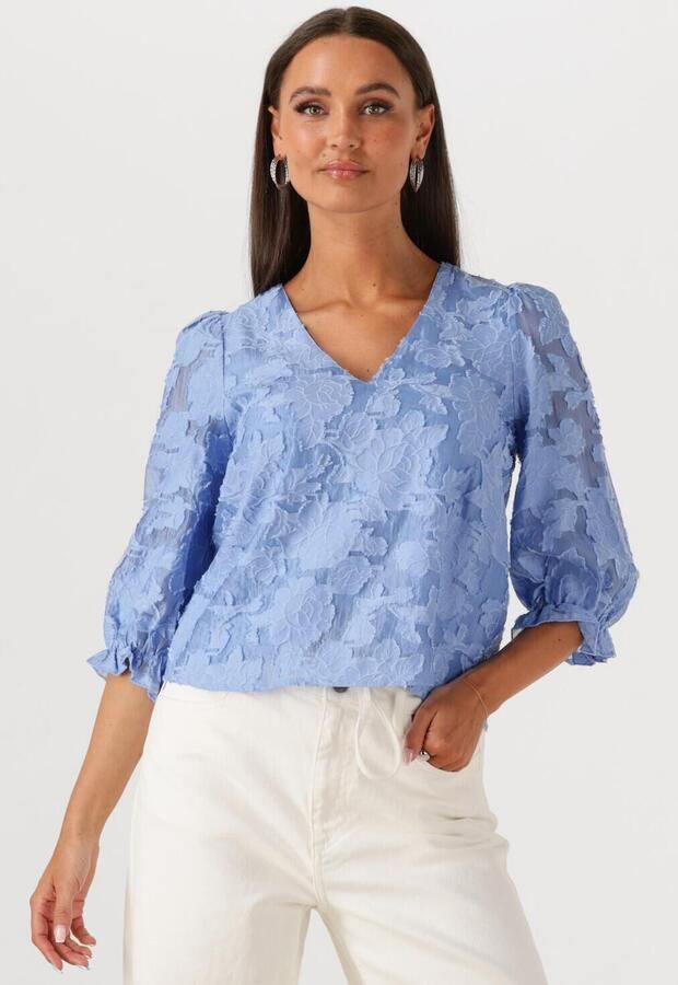 SELECTED FEMME Dames Blouses Slfcathi-sadie 3 4 Top Ff Lichtblauw - Foto 4