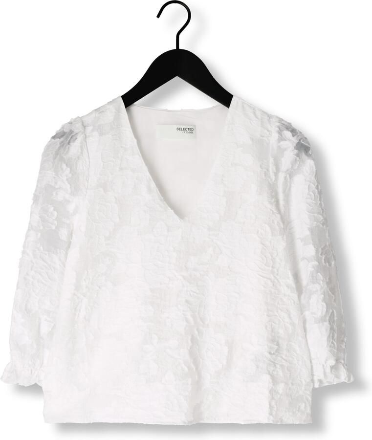 SELECTED WOMEN Dames Blouses Slfcathi-sadie 3 4 Top Ff Wit