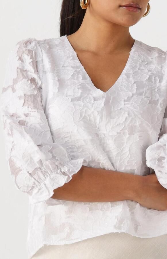 SELECTED WOMEN Dames Blouses Slfcathi-sadie 3 4 Top Ff Wit - Foto 3